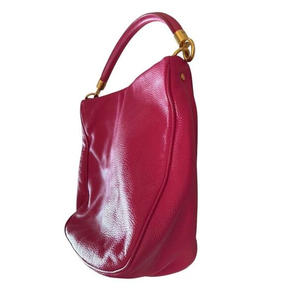 Marc by Marc Jacobs Classic Hillier Leather Hobo Bag Pink Magenta Dust bag Strap - Picture 4 of 11